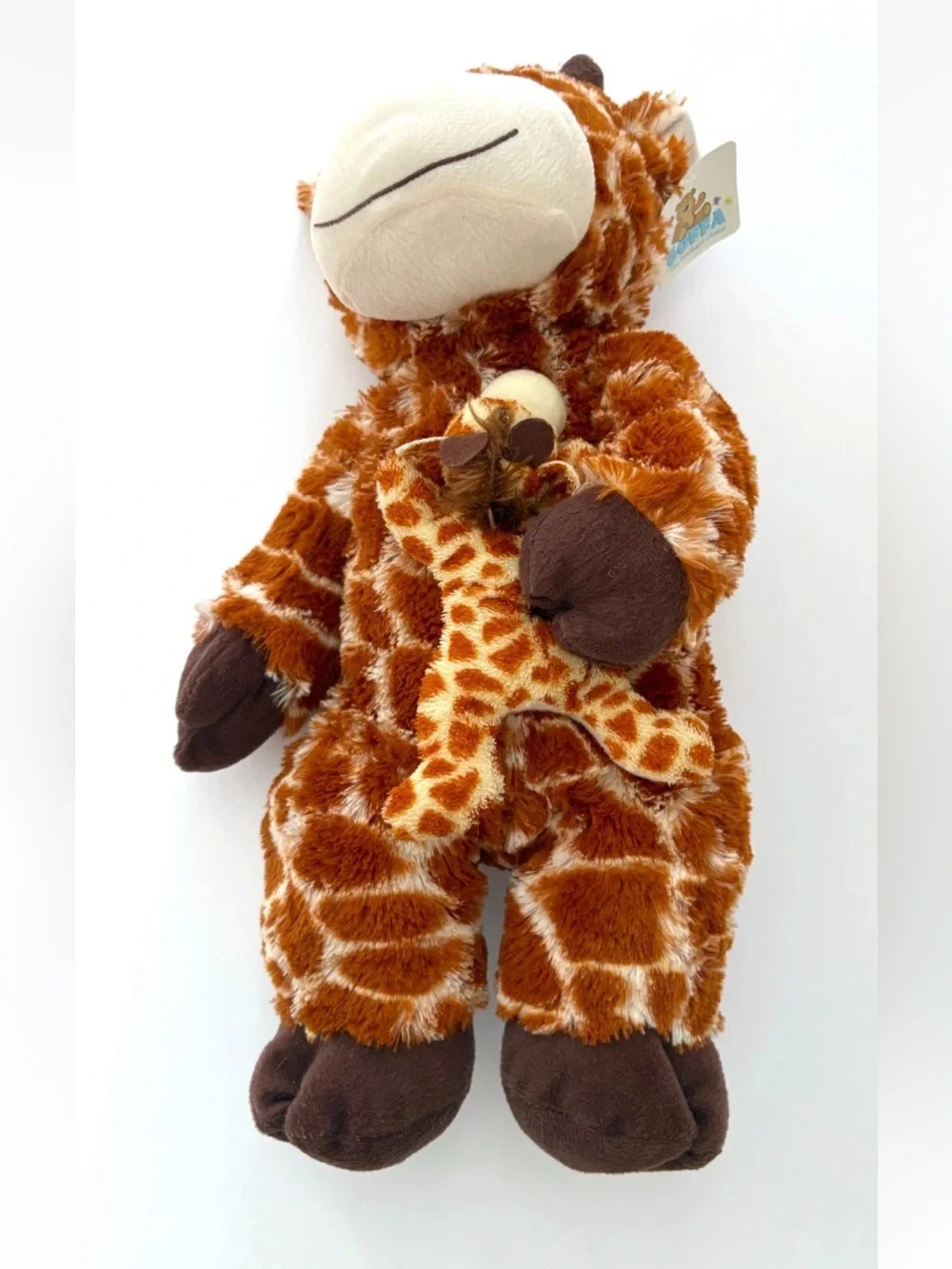 Plush Mama Giraffe Holding Baby Giraffe – 19